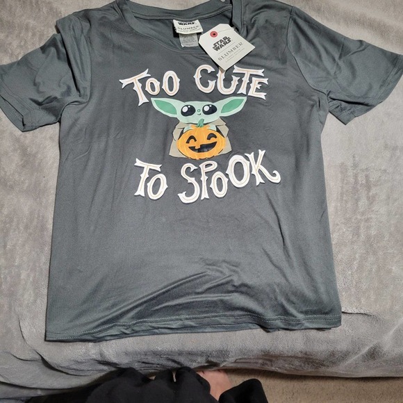 Star Wars baby yoda halloween pajama set of drawstring shorts and tshirt size M - Picture 5 of 7